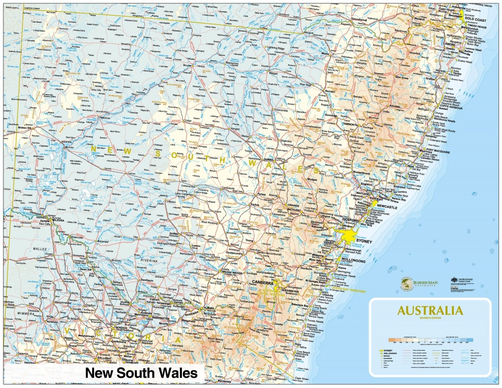 Large Detailed Map Of Nsw With Cities And Towns Australia New South - Printable Map Of Nsw