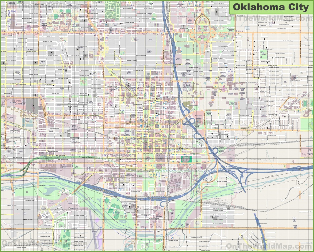 Large Detailed Map Of Oklahoma City - Printable Map Of Oklahoma