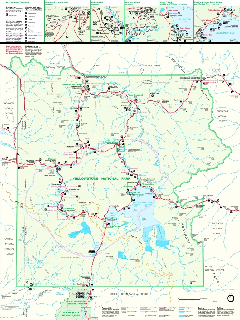 Large Detailed Map Of Yellowstone - Free Printable Map Of Yellowstone National Park