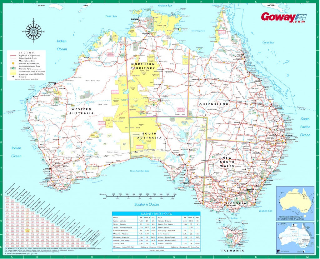 Large Detailed Road Map Of Australia. Australia Large Detailed Road - Printable Map Of Australia