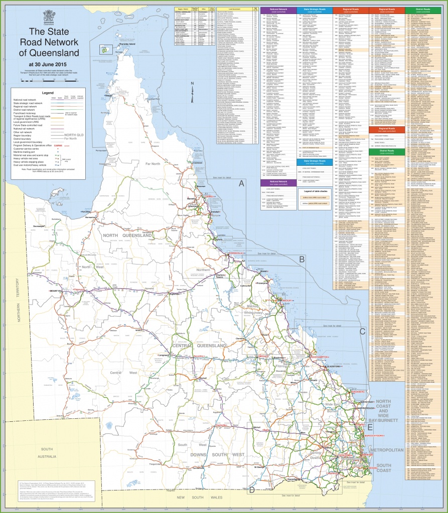 Large Detailed Road Map Of Queensland - Queensland Road Maps Printable