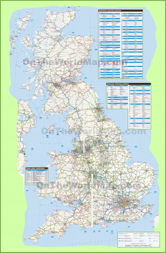 Large Detailed Road Map Of Uk - Free Printable Driving Maps