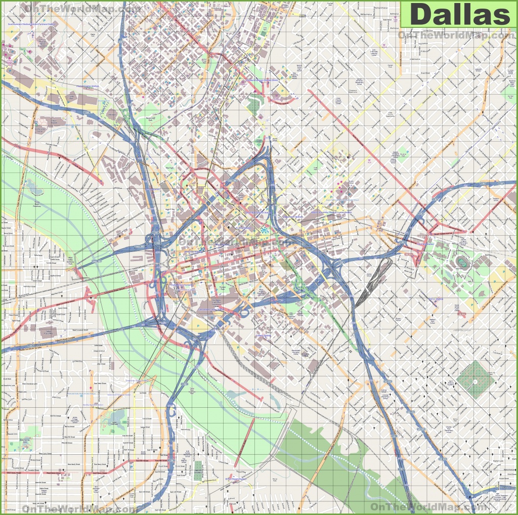 Large Detailed Street Map Of Dallas - Printable Map Of Dallas