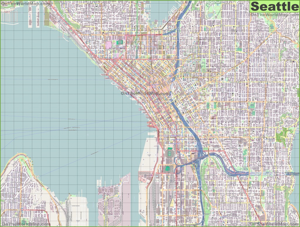 Large Detailed Street Map Of Seattle - Printable Map Of Seattle