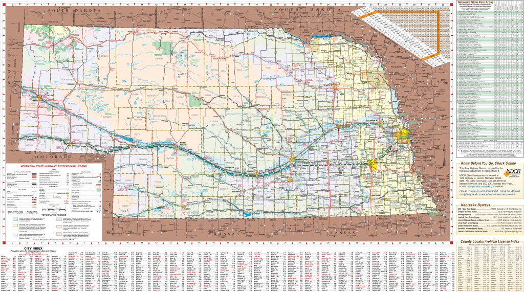 Large Detailed Tourist Map Of Nebraska With Cities And Towns - Printable Map Of Nebraska