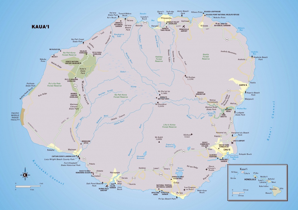 Large Kauai Island Maps For Free Download And Print | High - Printable Driving Map Of Kauai