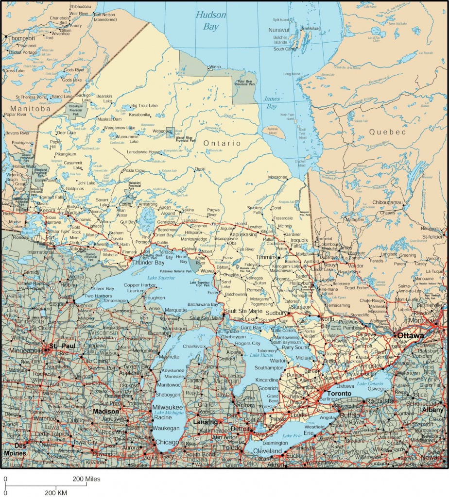 Large Ontario Town Maps For Free Download And Print | High - Free Printable Map Of Ontario