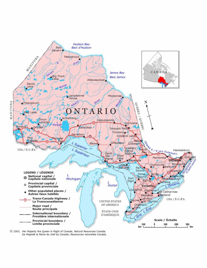 Printable Map Of Ontario