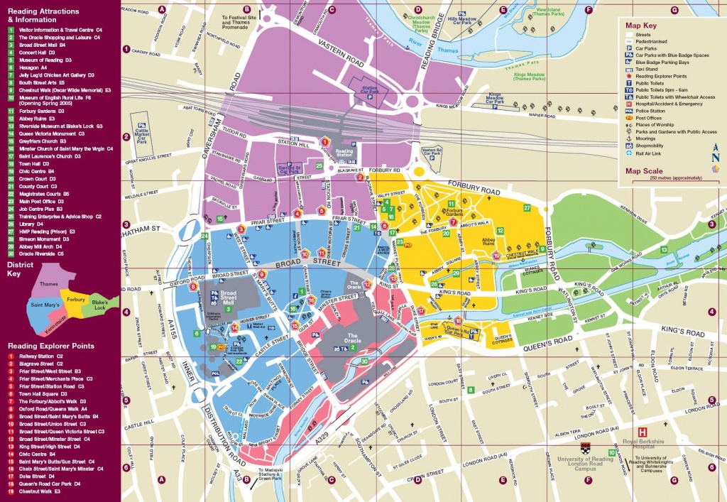 Large Reading Maps For Free Download And Print | High-Resolution And - Oxford Tourist Map Printable