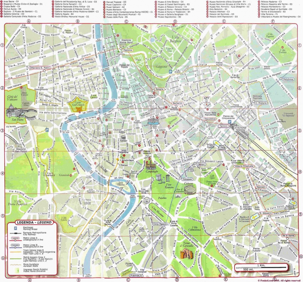 Large Rome Maps For Free Download And Print | High-Resolution And - Central Rome Map Printable