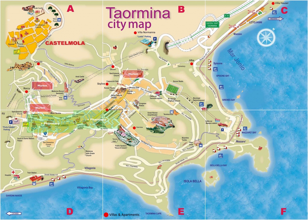 Large Taormina Maps For Free Download And Print | High-Resolution - Printable Map Of Sicily