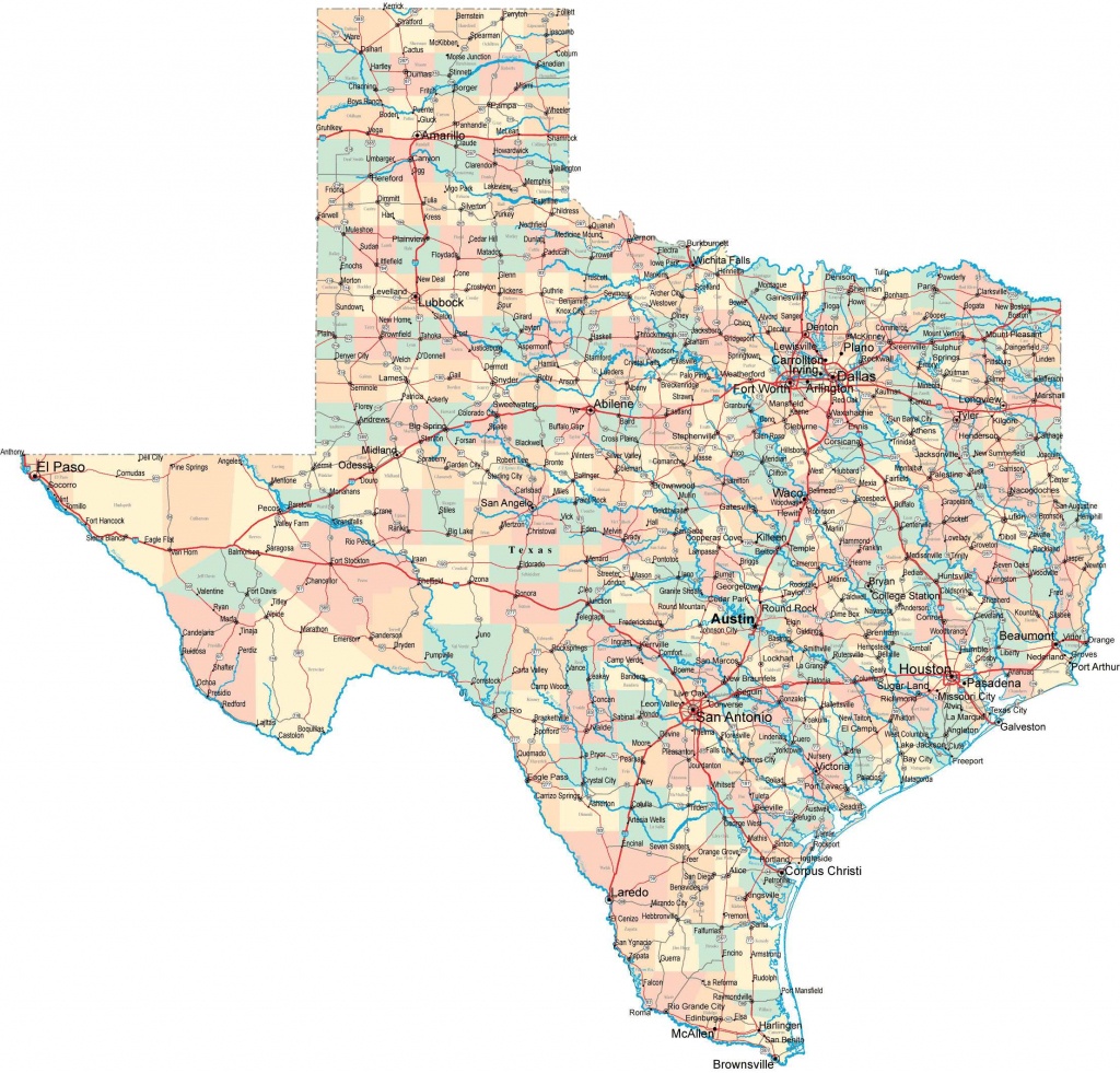 Large Texas Maps For Free Download And Print | High-Resolution And - Map Of Texas Showing Santa Fe