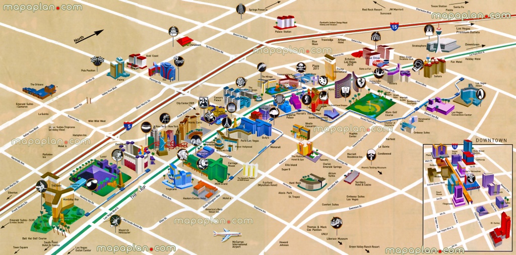 Las Vegas Maps - Top Tourist Attractions - Free, Printable City - Printable Las Vegas Street Maps
