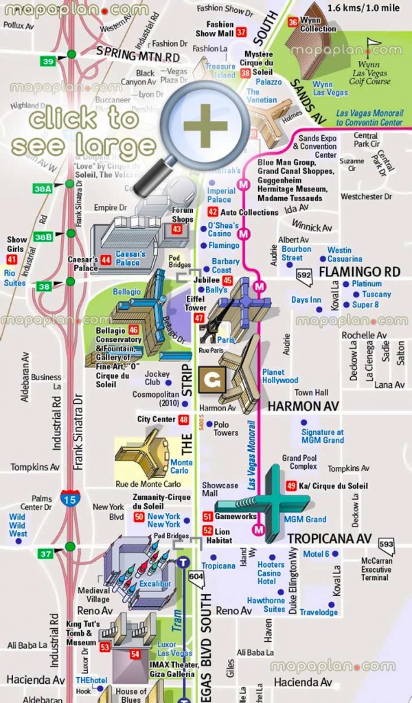 Las Vegas Maps - Top Tourist Attractions - Free, Printable City - Printable Vegas Strip Map