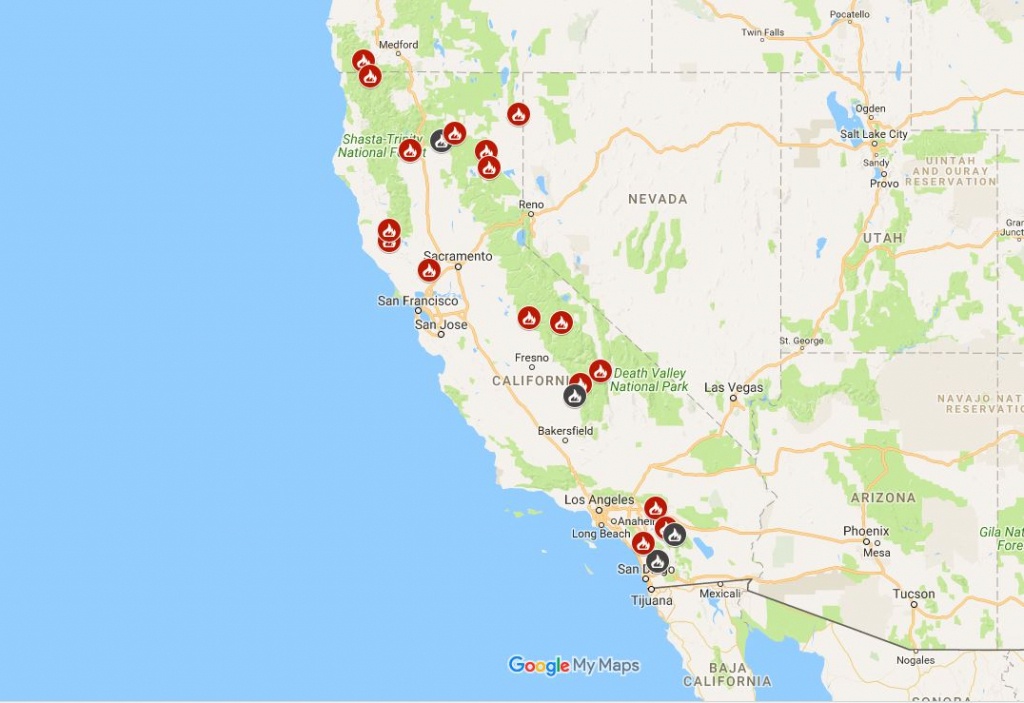 Latest Fire Maps: Wildfires Burning In Northern California – Chico - Map Of Current Forest Fires In California