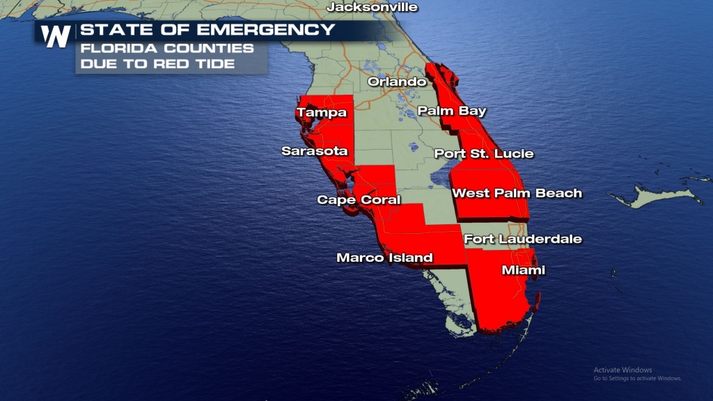 Latest Florida Red Tide Update - October 2018 - Weathernation - Current Red Tide Map Florida