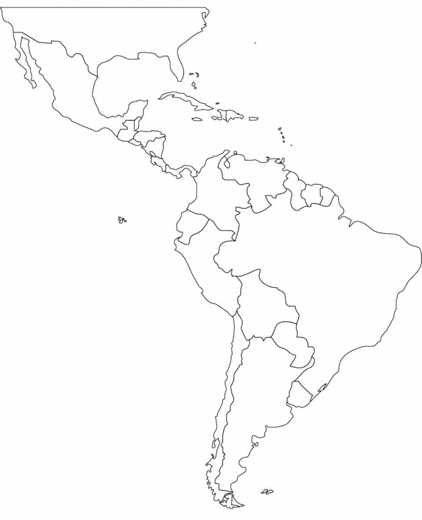 Latin America Printable Blank Map South Brazil At New Of | Teach - Blank Map Of The Americas Printable