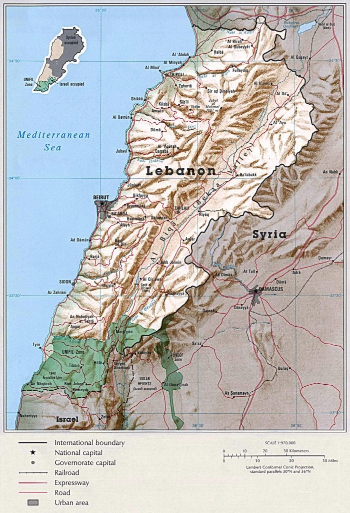 Printable Map Of Lebanon