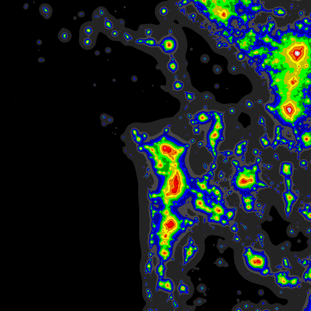 Light Pollution Map - Darksitefinder - Dark Sky Map California