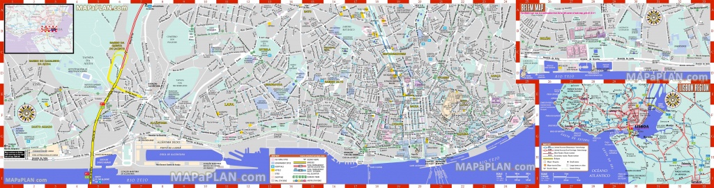 Lisbon Maps - Top Tourist Attractions - Free, Printable City Street Map - Printable Street Maps Free