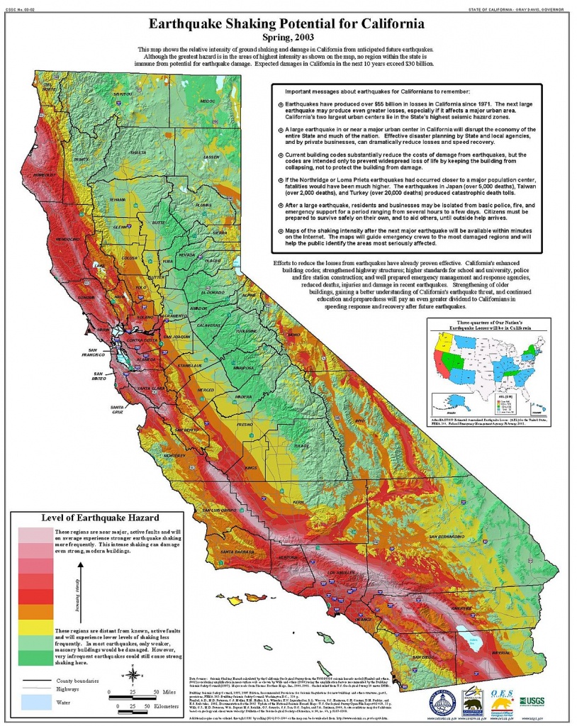california earthquake map