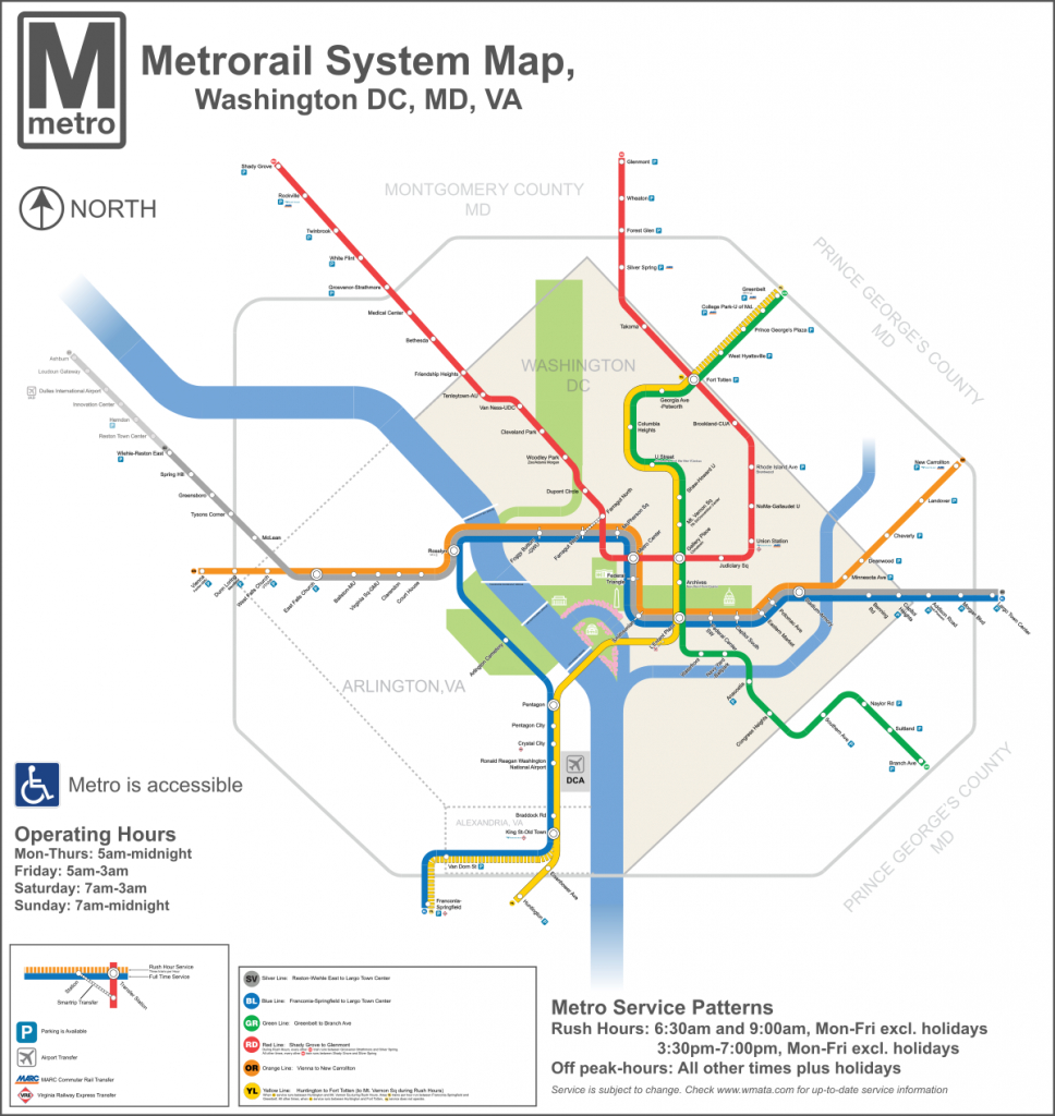 List Of Washington Metro Stations - Wikipedia - Printable Washington Dc Metro Map