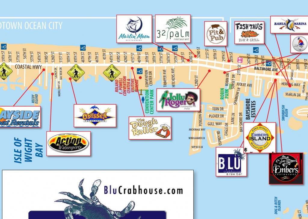 Local Maps Ocean City Md Chamber Of Commerce Printable Map Of Ocean City Md Boardwalk 3 