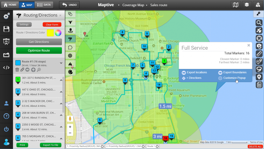 Location Intelligence Software - Maptive - Make A Printable Map With Multiple Locations