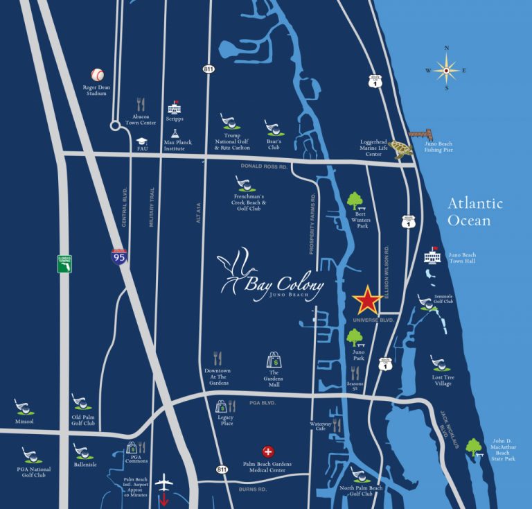 Locator Map Bay Colony Juno Beach Waterfront Homes Juno Beach