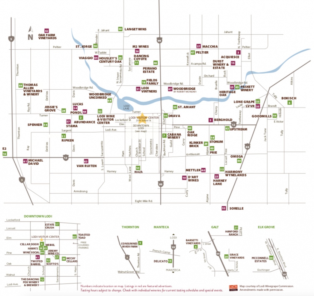 Lodi Winery Map &amp;amp; Wine Trail - Visit Lodi - California Wine Trail Map