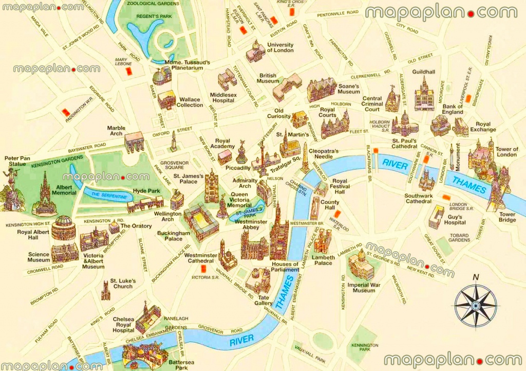 London Maps - Top Tourist Attractions - Free, Printable City Street - Printable Children&amp;#039;s Map Of London