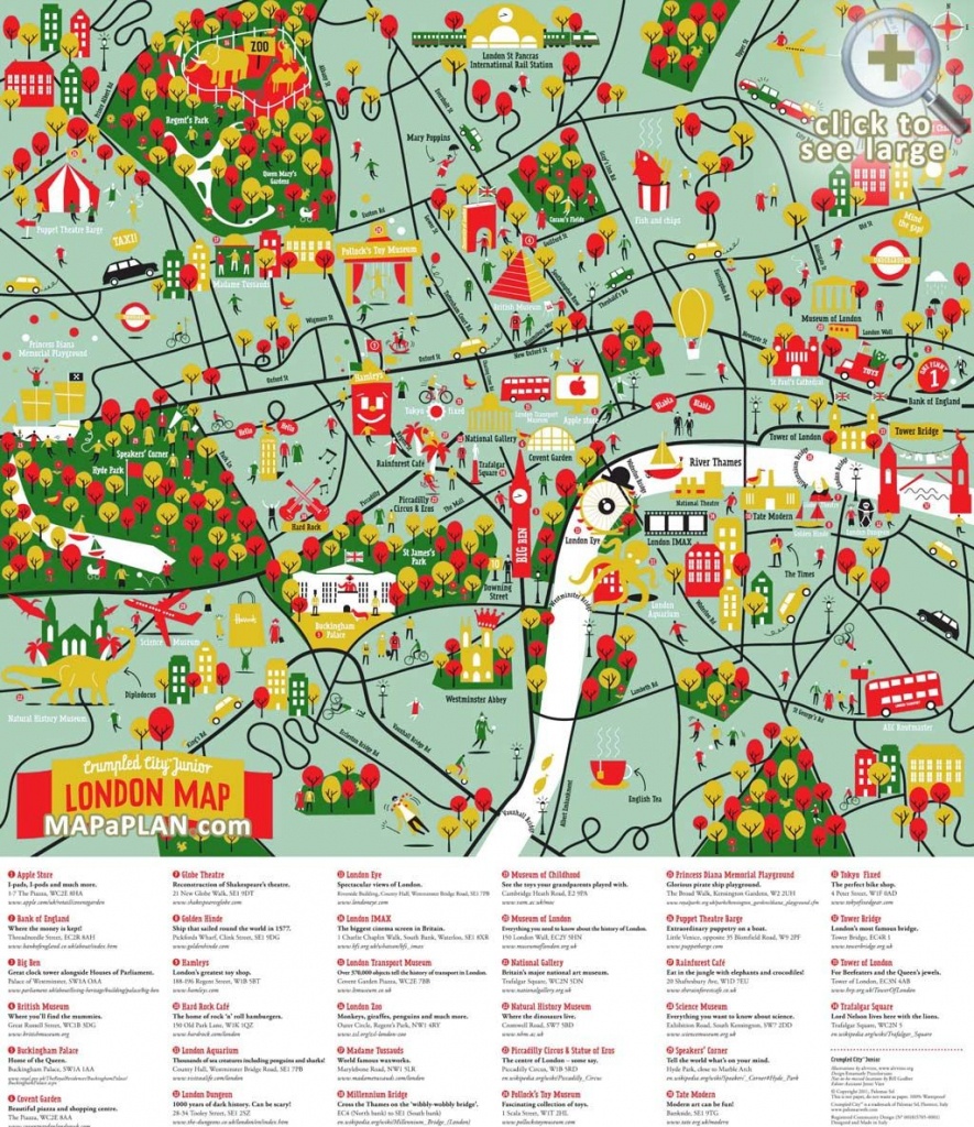 London Top Tourist Attractions Map Great Family Things To Do With - Printable Children&amp;#039;s Map Of London