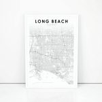Long Beach Map Print California Ca Usa Map Art Poster City | Etsy   Printable Map Of Long Beach Ca