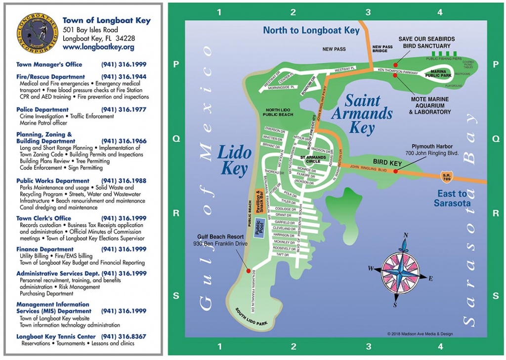 Longboat Key Map | Longboat Key Chamber Of Commerce - Map Of Hotels In Siesta Key Florida