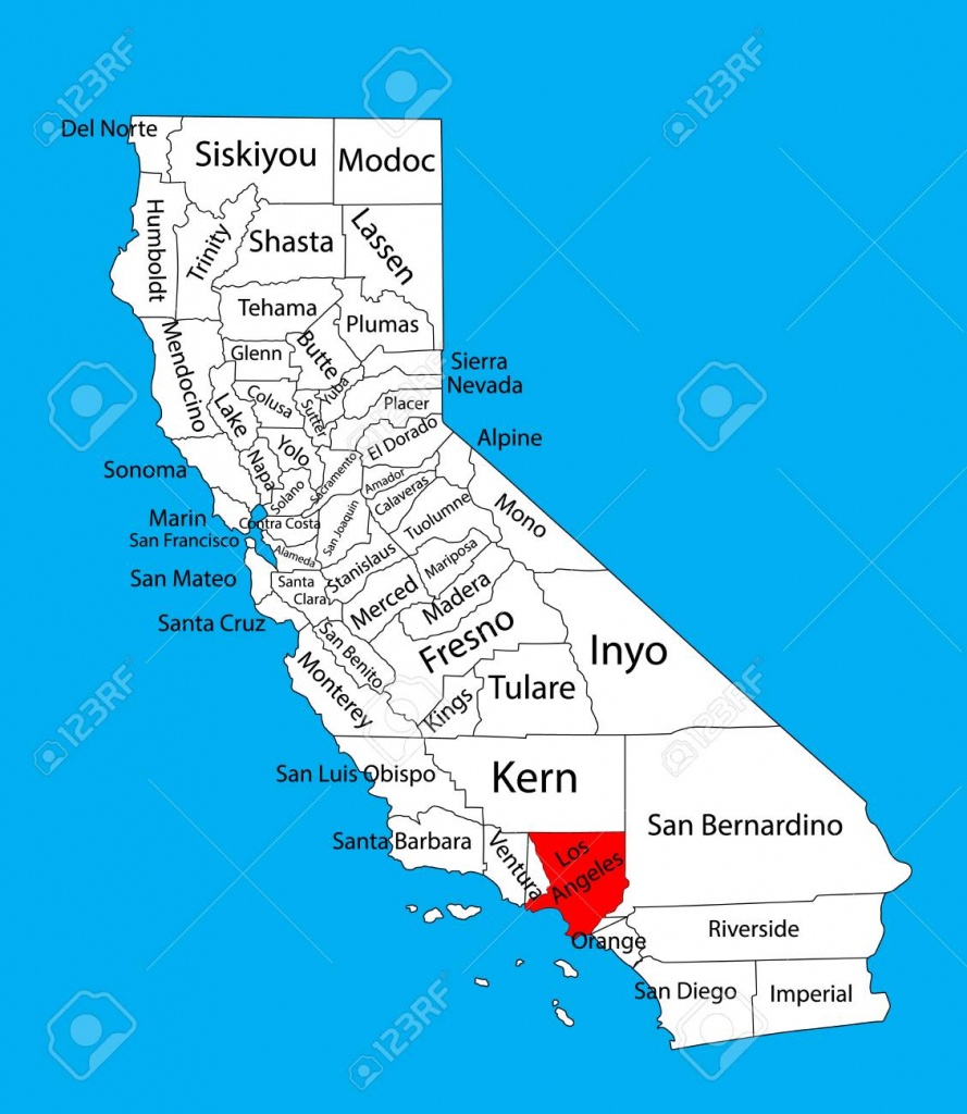 Los Angeles County (California, United States Of America) Vector - Los Angeles California Map