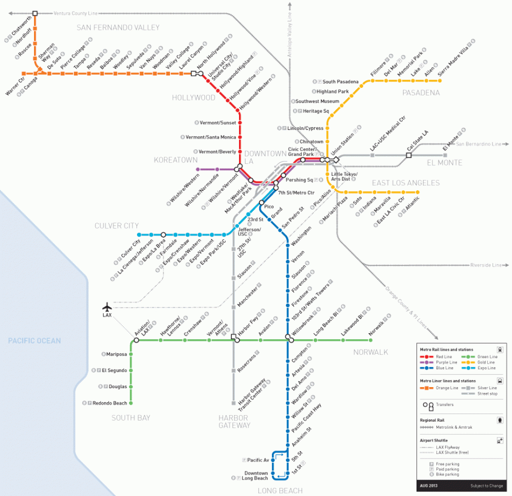 Los Angeles Metro Rail Map - California Metro Rail Map