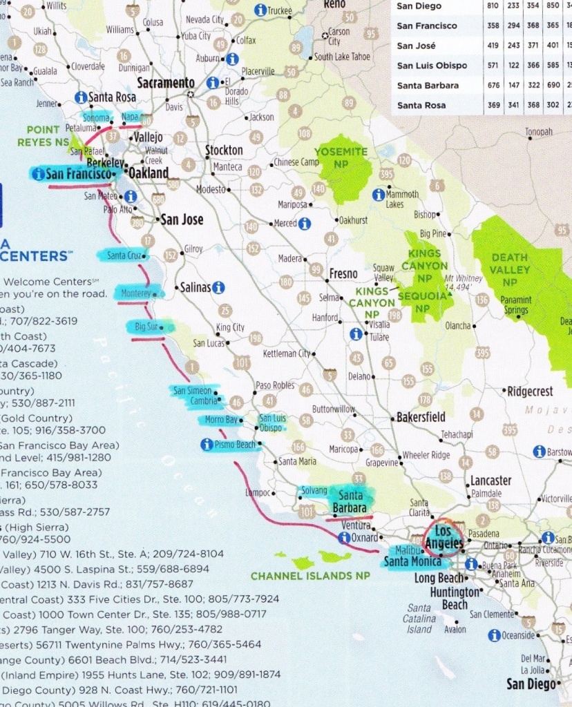Los Angeles To San Francisco Pch Map – Map Of Usa District - California Coast Map Road Trip