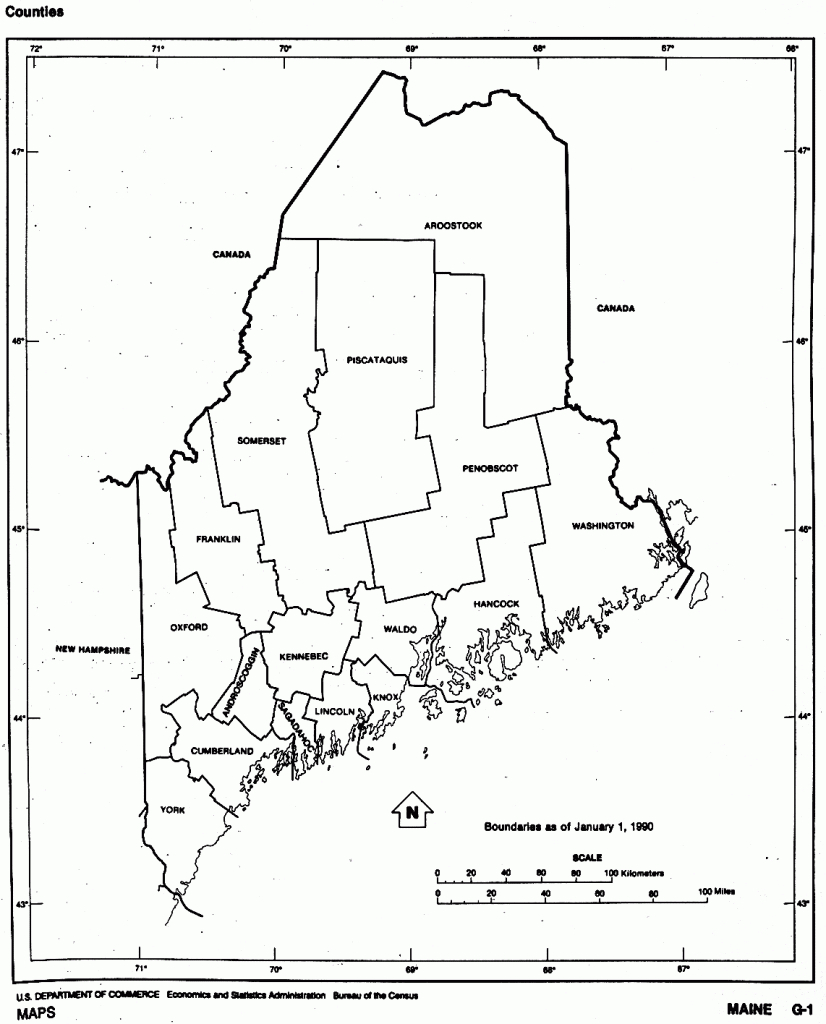 Maine Free Map - Maine State Map Printable