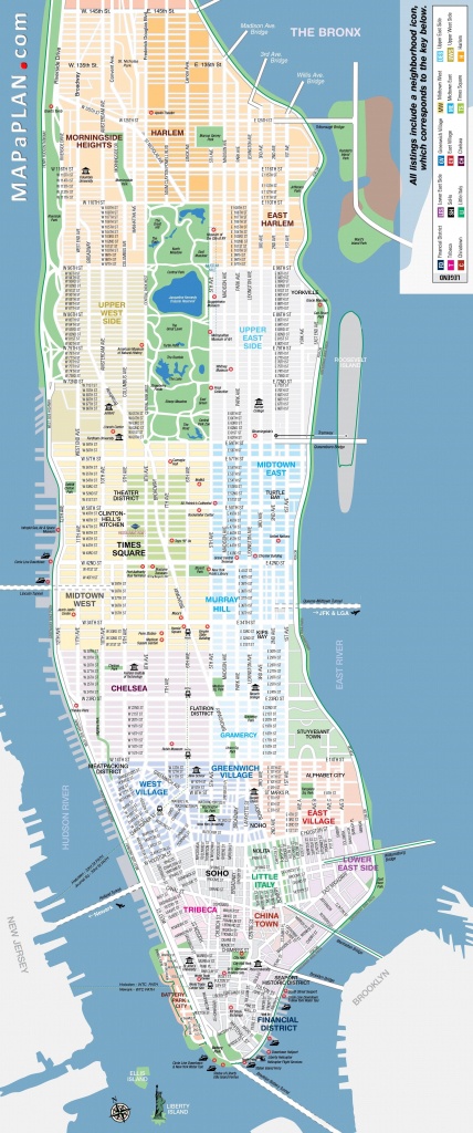 Manhattan-Streets-And-Avenues-Must-See-Places-New-York-Top-Tourist - Printable Map Manhattan Pdf