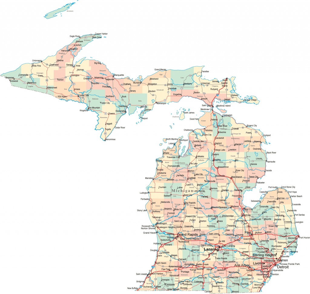 Map Best Map Of Michigan Upper Peninsula Cities - Diamant-Ltd - Printable Upper Peninsula Map