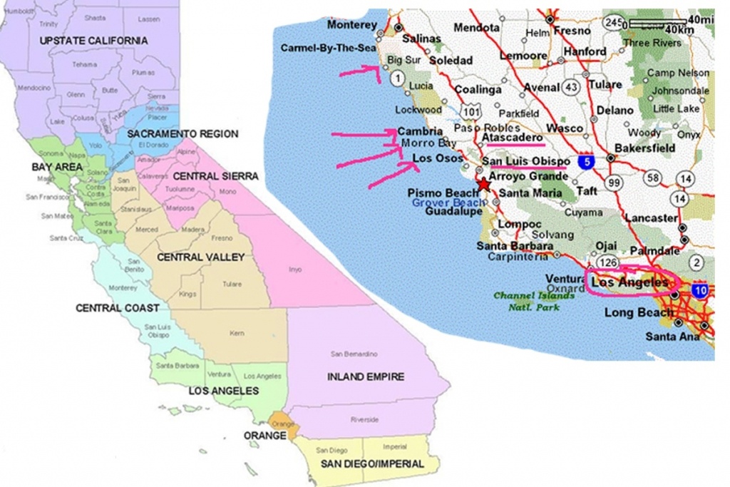 Map California Central Coast Cities – Map Of Usa District - Central Coast California Map