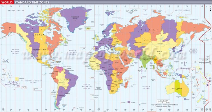 Printable Time Zone Map For Kids