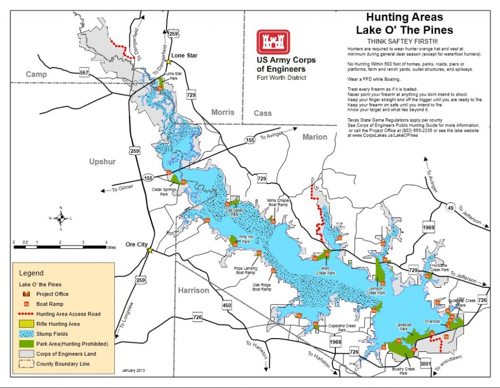 Map | Lake O' The Pines - Texas Fishing Maps