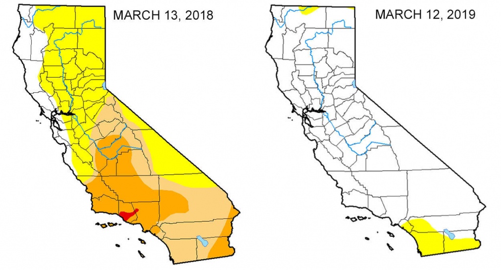 Map: Look At The Drought Difference In California From One Year Ago - California Drought Map