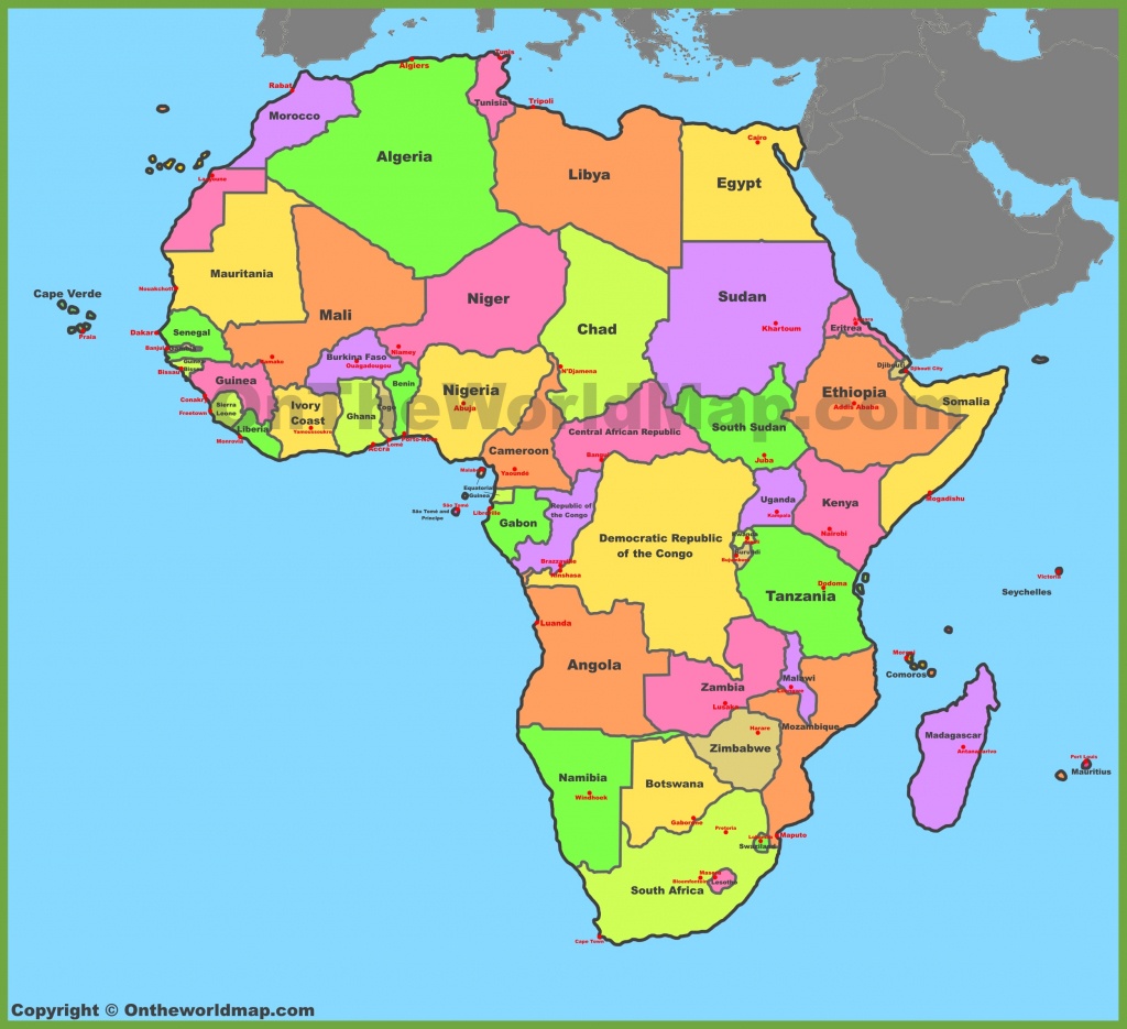Map Of Africa With Countries And Capitals - Free Printable Map Of Africa With Countries