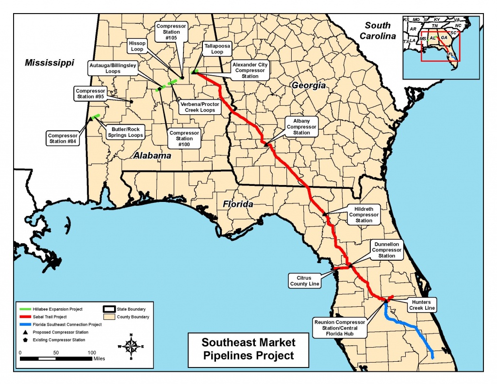 Map Of All Three Pipelines, In Notice Of Intent,ferc, For - Florida Natural Gas Pipeline Map