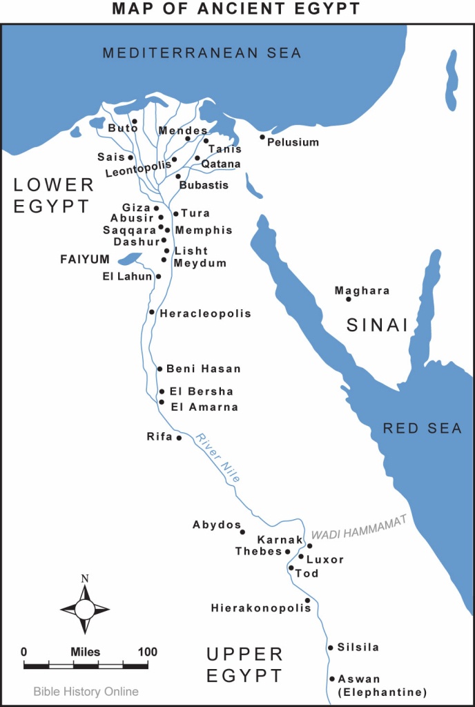 Map Of Ancient Egypt (Bible History Online) - Ancient Egypt Map Printable