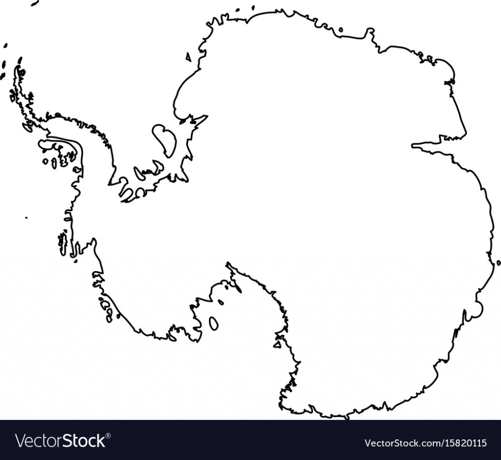 Map Of Antarctica Black Outline High Detailed Vector Image - Antarctica Outline Map Printable