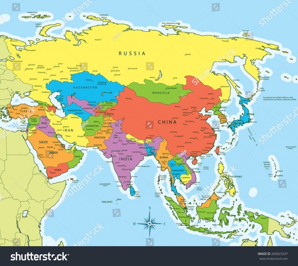 Map Of Asia And Capitals - Maplewebandpc - Printable Map Of Asia