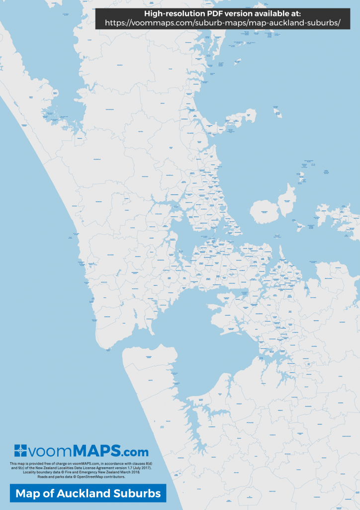 Map Of Auckland Suburbs – Voommaps - Printable Map Of Auckland